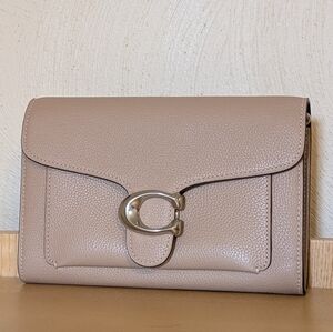 Coach Taupe Leather Tabby Clutch Woc